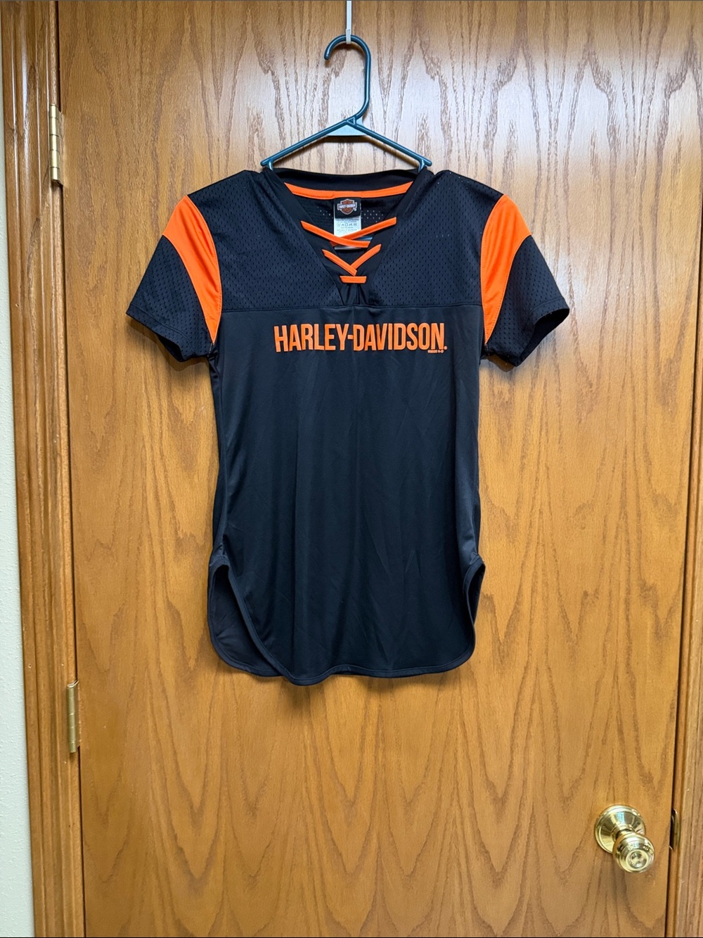 Harley-Davidson Black and Orange Short Sleeve Tee
